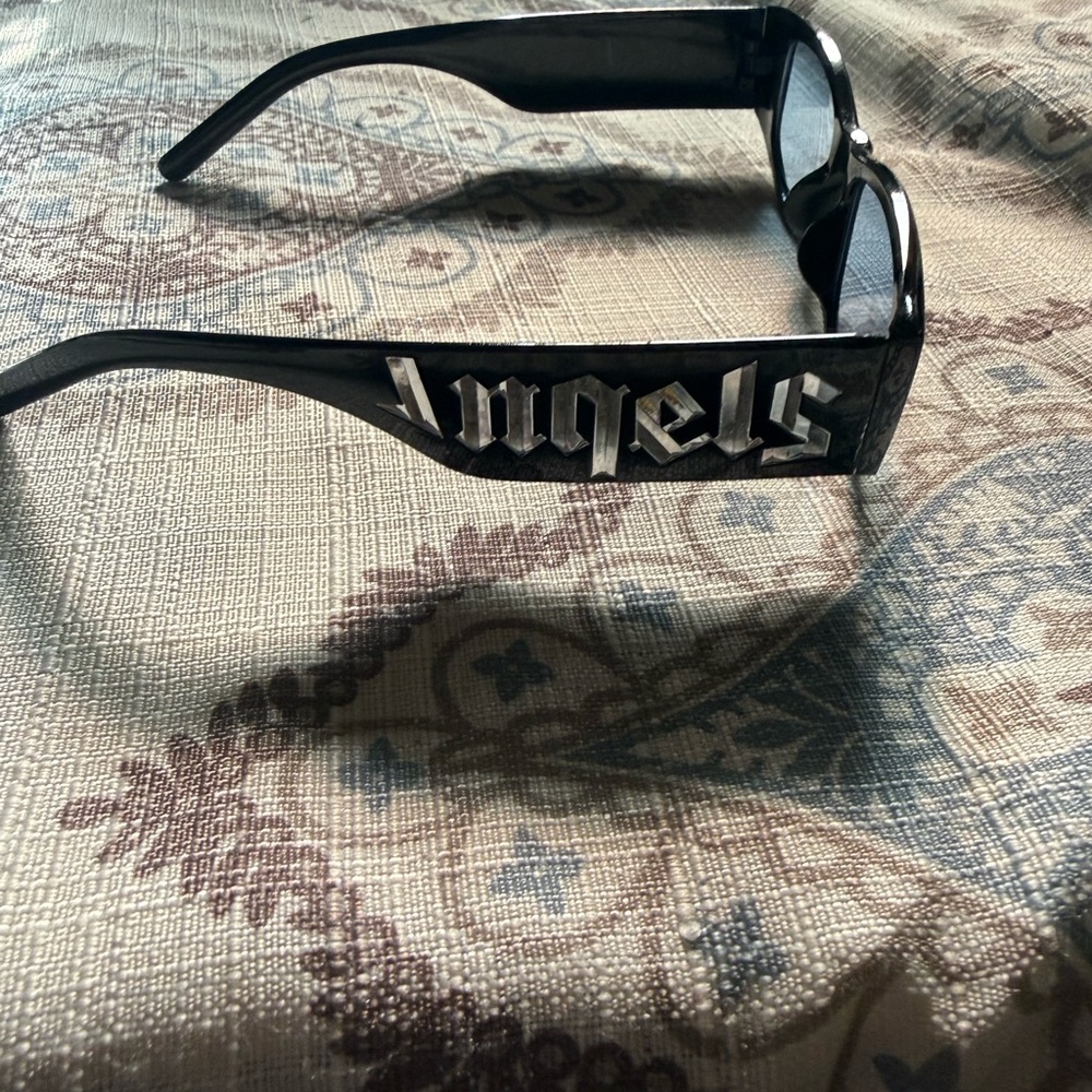 Black Sunglasses with Bold Lettering